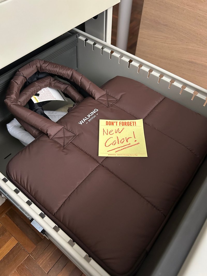 Bill Mini Puffy Bag : Dark Brown - 公事包 - 其他材質 咖啡色