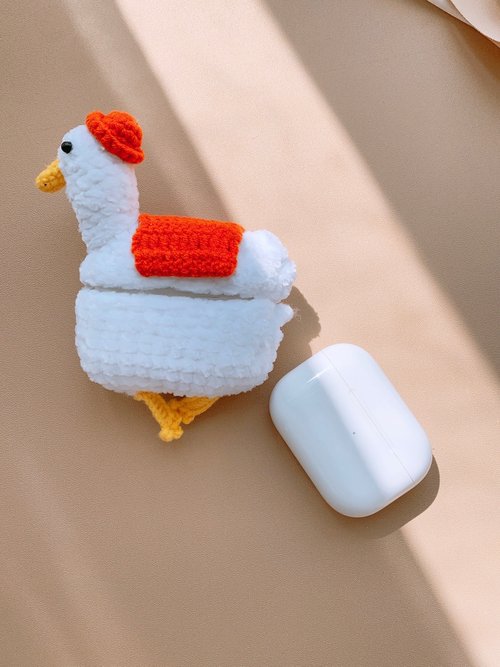 Pawpawcrochet 手工原創大白鵝耳機套鉤織耳機套蘋果無線耳機AirPods Pro