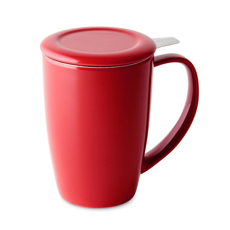 【節日送禮】美國FORLIFE圓滑/ 濾網泡茶杯組-紅 - 其他杯子 - 瓷 紅色