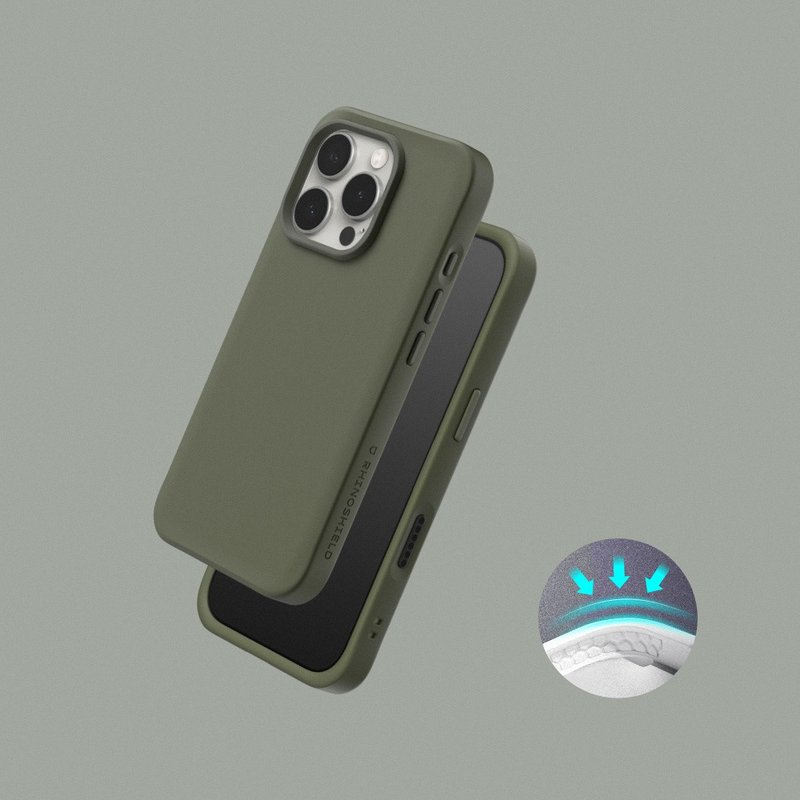 SolidX 強化吸震緩衝手機殼/海藻綠 for iPhone 15/16系列 - 手機殼/手機套 - 塑膠 
