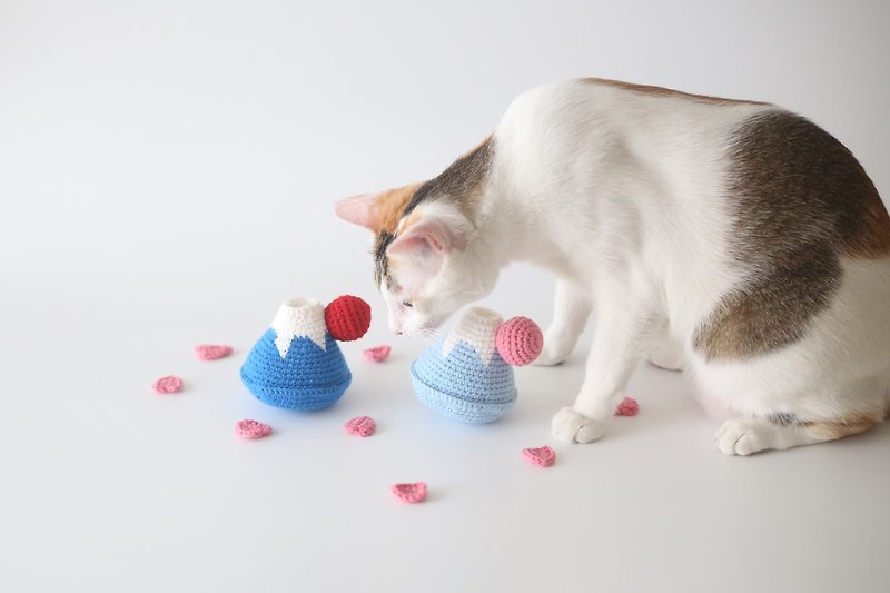 Mount Fuji Handmade Cat Straw Bag Cat Toys Cat Toys Catnip Toys Cat Grass Toys - ของเล่นสัตว์ - วัสดุอื่นๆ สีน้ำเงิน