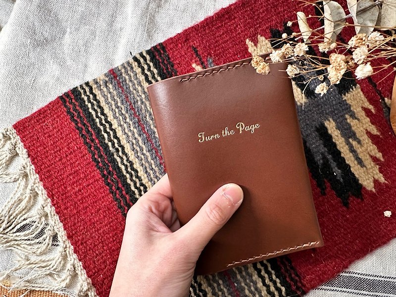 Half-fold card slot passport cover leather DIY material bag good sewing travel supplies PASSPORT passport holder - Leather Goods - Genuine Leather Brown