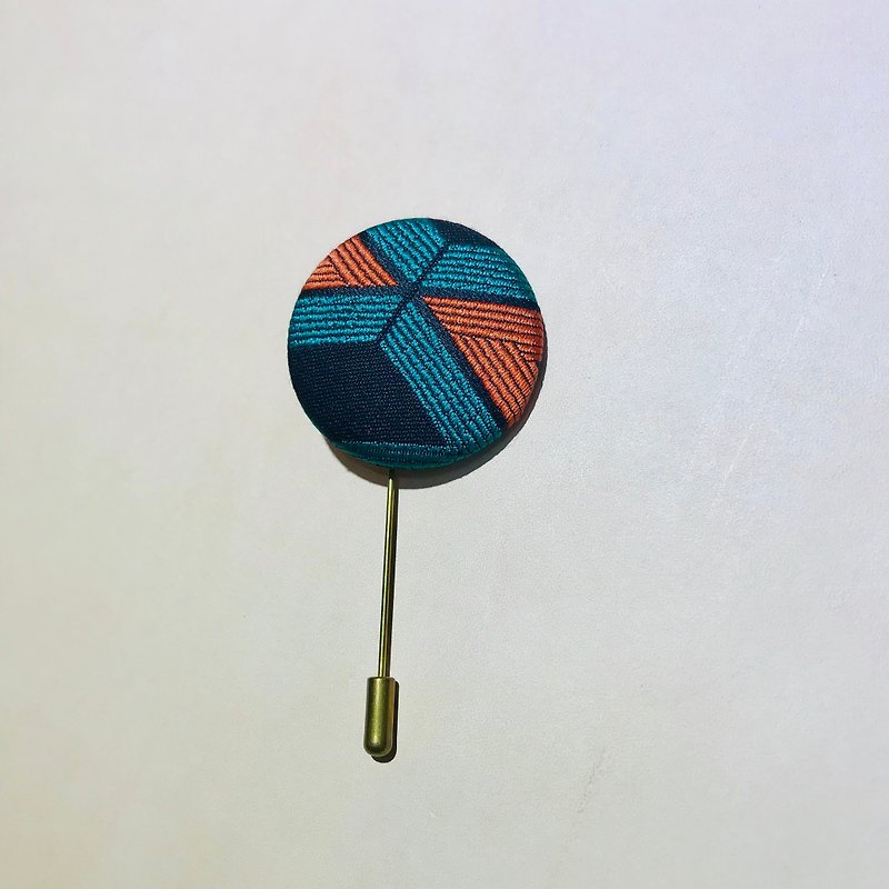 Sienna buckle pin - เข็มกลัด - ผ้าฝ้าย/ผ้าลินิน สีเขียว