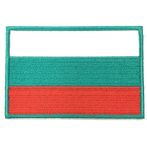 A-ONE 保加利亞 國旗熱燙補丁貼 熨燙袖標 背膠補丁布標 地標背膠刺繡士