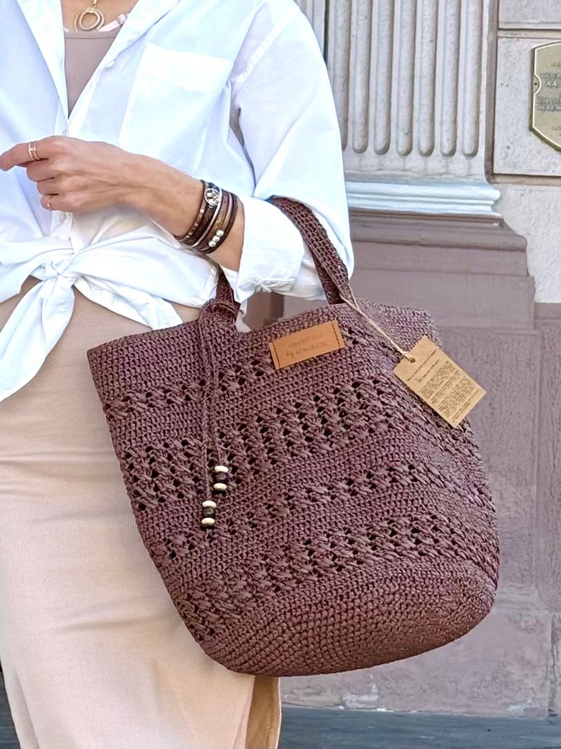 SAMPLE SALE ITEMS, Crochet Ribbon Raffia Bags, Berry Bag, Straw Bag, Summer Bag - 手提包/手提袋 - 環保材質 多色