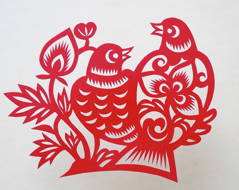 Cut paper / dove (number) - งานไม้/ไม้ไผ่/ตัดกระดาษ - กระดาษ สีแดง