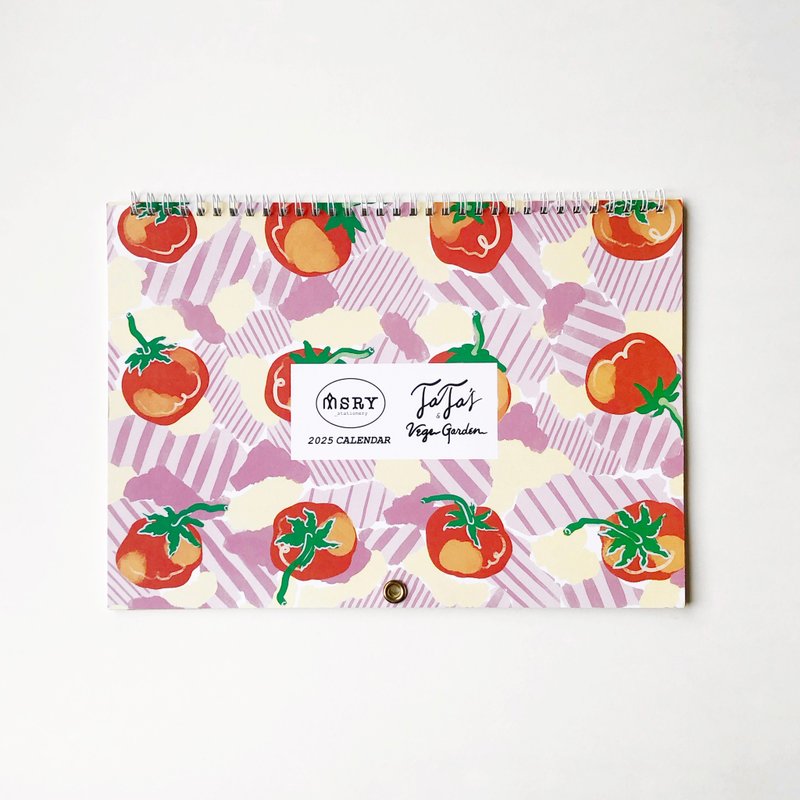 2025 Monthly Wall Calendar FaFa’s Fruit and Vegetable Garden + Free Vacation Stickers - ปฏิทิน - กระดาษ สึชมพู