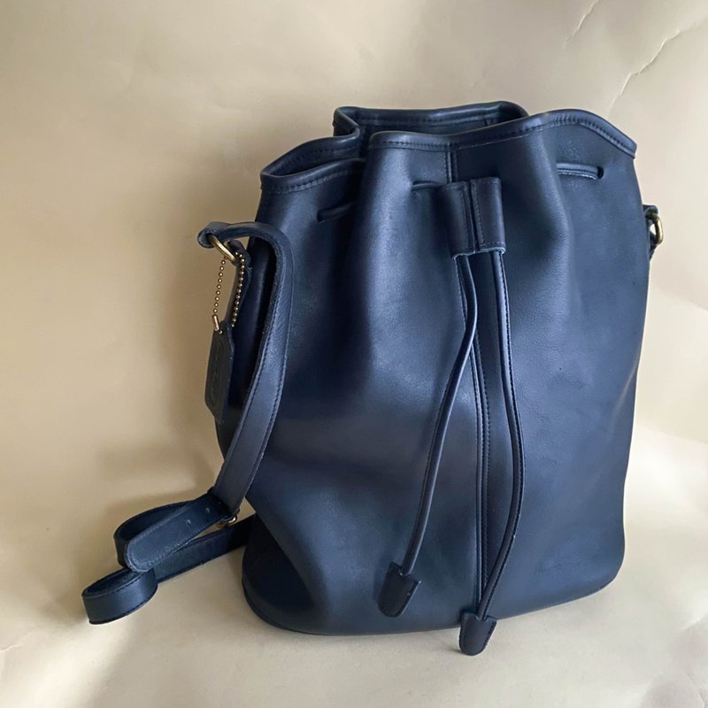 中古Coach│斜背包│側背包│水桶包│真皮│女友禮物│古董包 - 束口袋/束口背包/水桶包 - 真皮 藍色