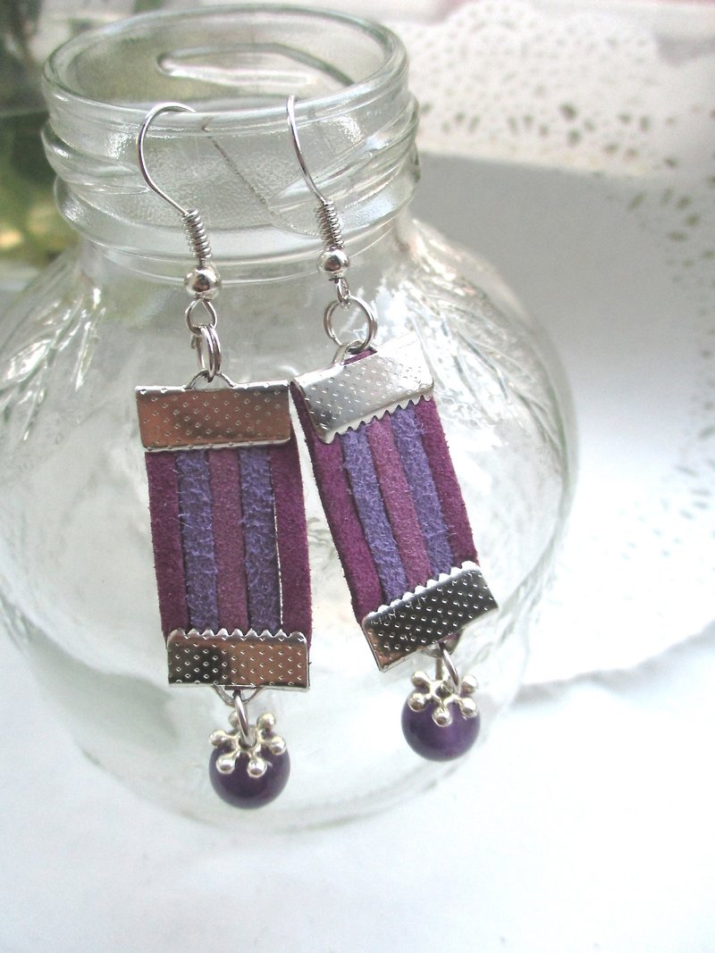 Small kite - wind Ethnic earrings - purple - ต่างหู - วัสดุอื่นๆ หลากหลายสี