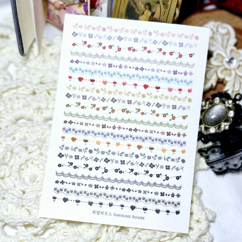 Spring line point sticker - 紙膠帶/和紙/PET - 紙 白色