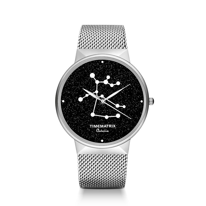 【丹麥星彩寶石】射手座 Time Matrix 星座創意時尚男女石英手錶 - 女錶 - 不鏽鋼 白色