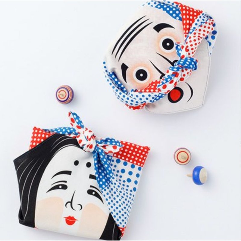 京都風呂敷包巾-cochae 中巾-丑男丑女 - 手帕 - 棉．麻 