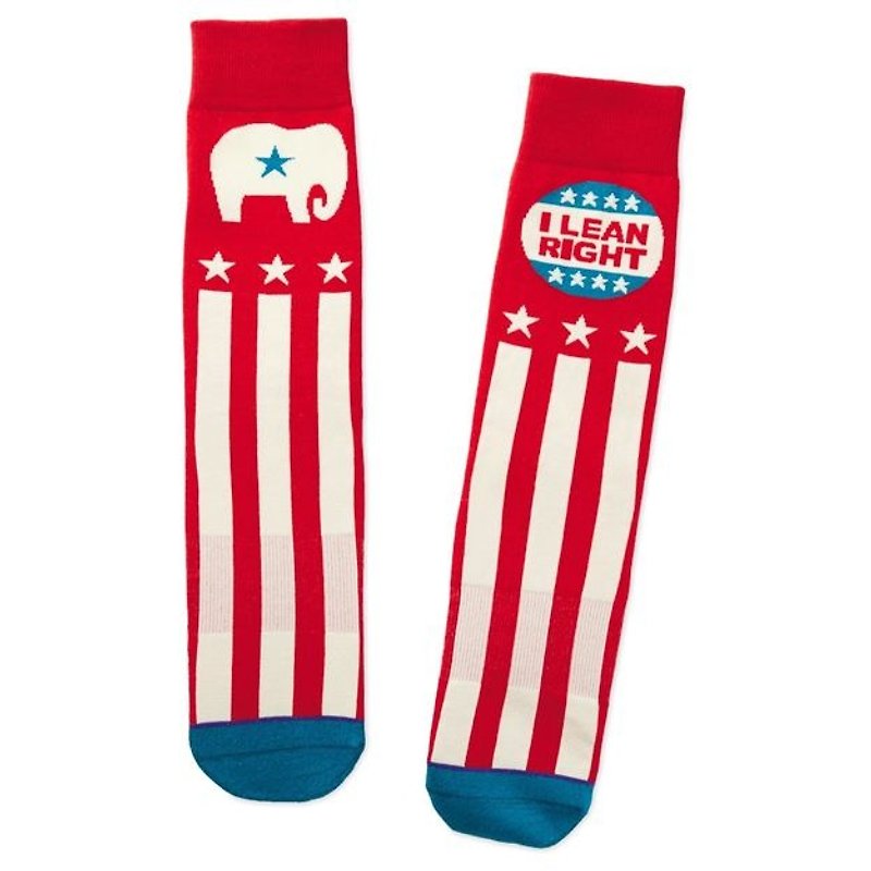 休閒長襪－大象馬戲團 - 襪子 - 棉．麻 紅色