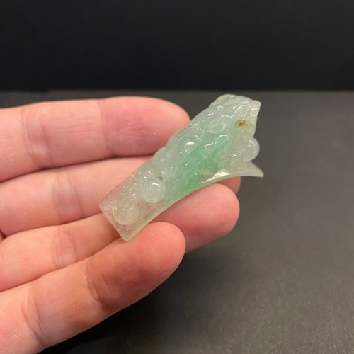 元元圓滾滾 水晶手鍊 瀚玉珠寶 天然翡翠 冰種飄綠貔貅玉牌 緬甸玉A貨