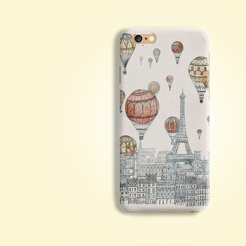 輕氣球 熱氣球 法國 巴黎 風景 巴黎鐵塔 埃菲爾鐵塔　磨砂 手機殼 硬殼 保護殼 保護套 for iPhone 4 4S 5 5S SE 6 6S 7 Plus Samsung Galaxy S6 S7 edge Note HTC LG Nexus HTGNP51 - 手機殼/手機套 - 塑膠 多色
