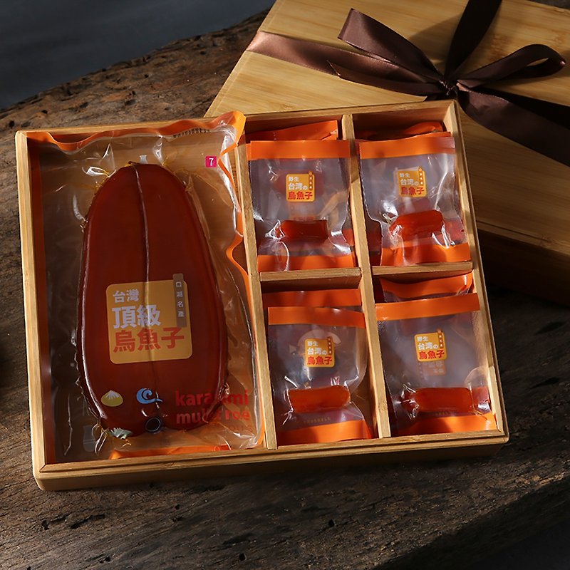 Top quality mullet roe double feast gift box - free engraved bamboo gift box, free shipping across the province, fast arrival - อื่นๆ - อาหารสด 