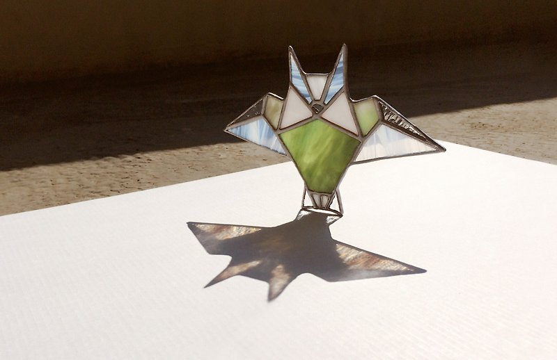 Light Folding Lamp-Owl Lighting Origami Glass Inlay - โคมไฟ - แก้ว สีเขียว