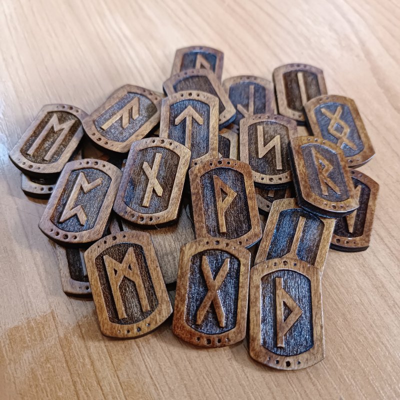 Wooden Runic Set, Futhark Runes - บอร์ดเกม - ไม้ 