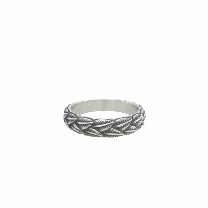 Feather Pattern Silver Ring – DUDAL - 戒指 - 純銀 銀色