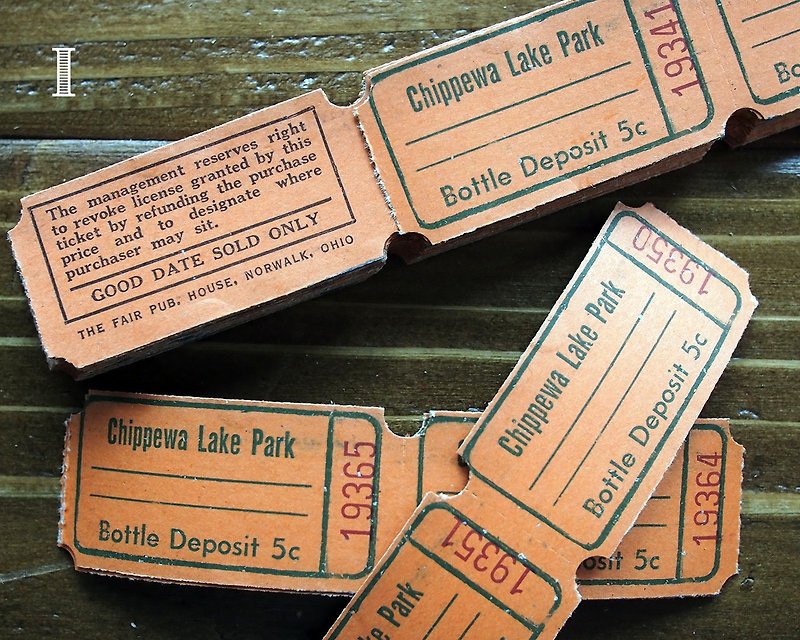 Vintage Ticket 2P I - การ์ด/โปสการ์ด - กระดาษ สีส้ม