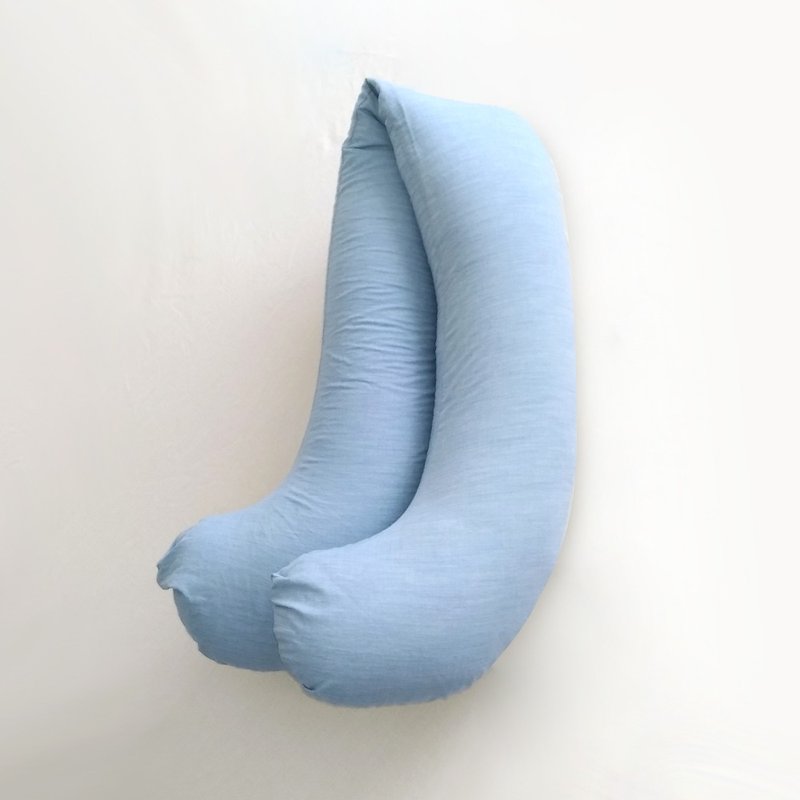 Mama Wu pregnancy & nursing (multi-functional) pillow - หมอน - ผ้าฝ้าย/ผ้าลินิน สีน้ำเงิน