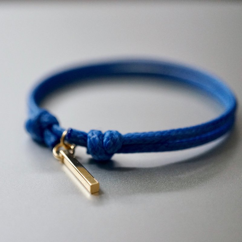 ITS-B812 [Minimal series, simple] a word wax rope bracelet. - สร้อยข้อมือ - โลหะ สีทอง