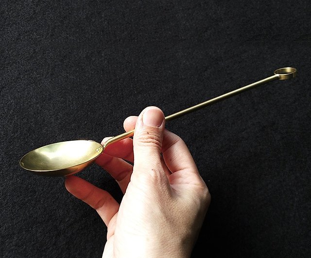 Metalwork Salt Spoon - Brass