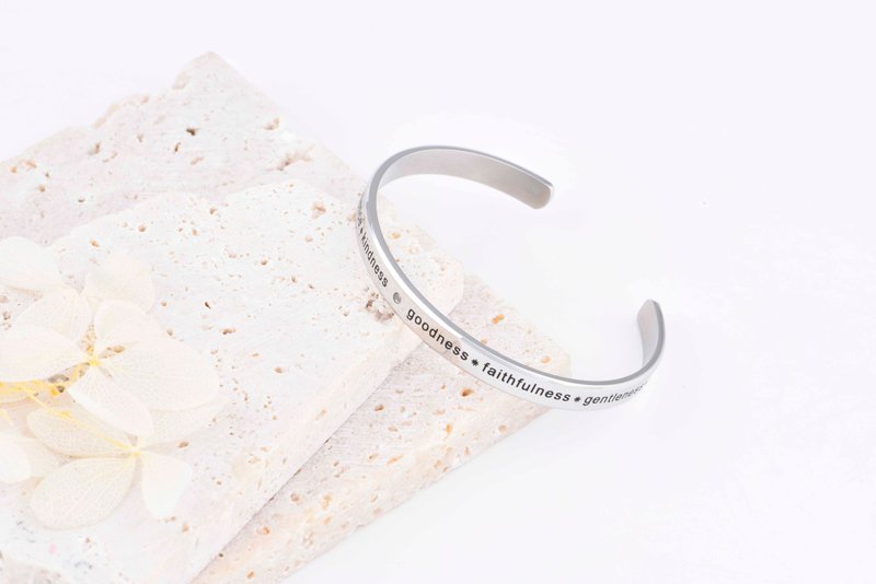 Fruit of Spirit | Christian Bracelet Bible Verse Blessing Cuff - สร้อยข้อมือ - สแตนเลส 