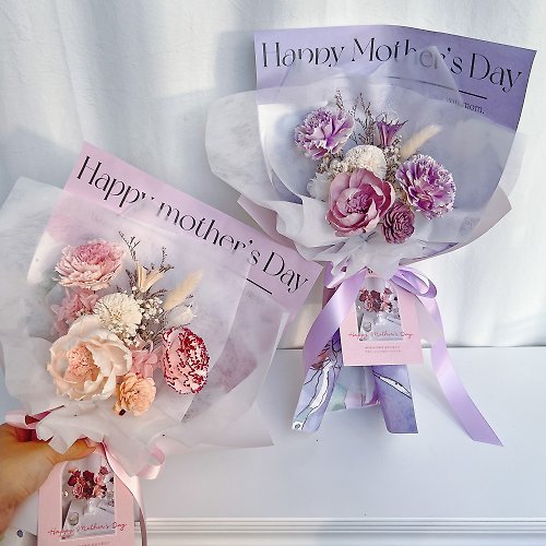 WEIWEI FLOWER 威威花藝設計 母親節禮盒/索拉康乃馨乾燥花束 母親節花束 康乃馨花束