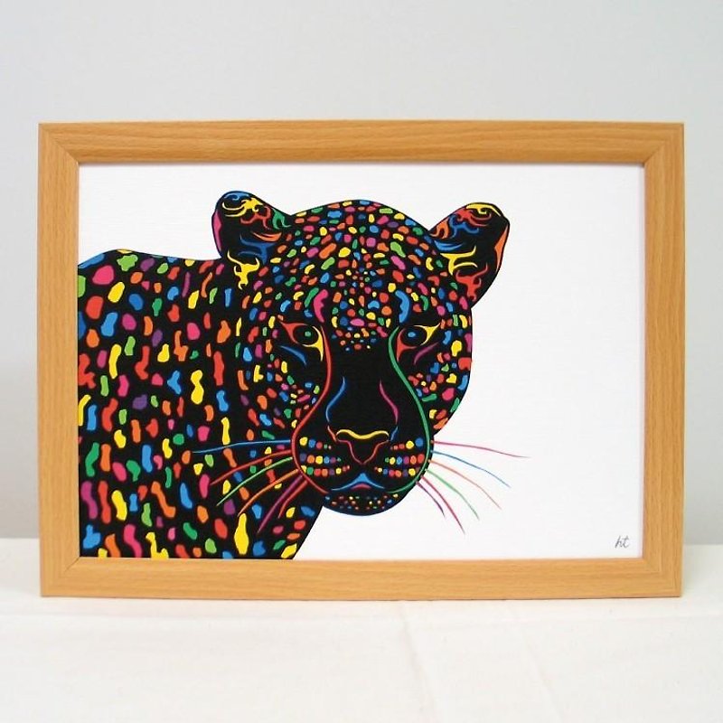 繪畫插圖藝術豹豹豹 Painting illustrations Art leopard leopard leopard A4-k - 掛牆畫/海報 - 其他材質 多色
