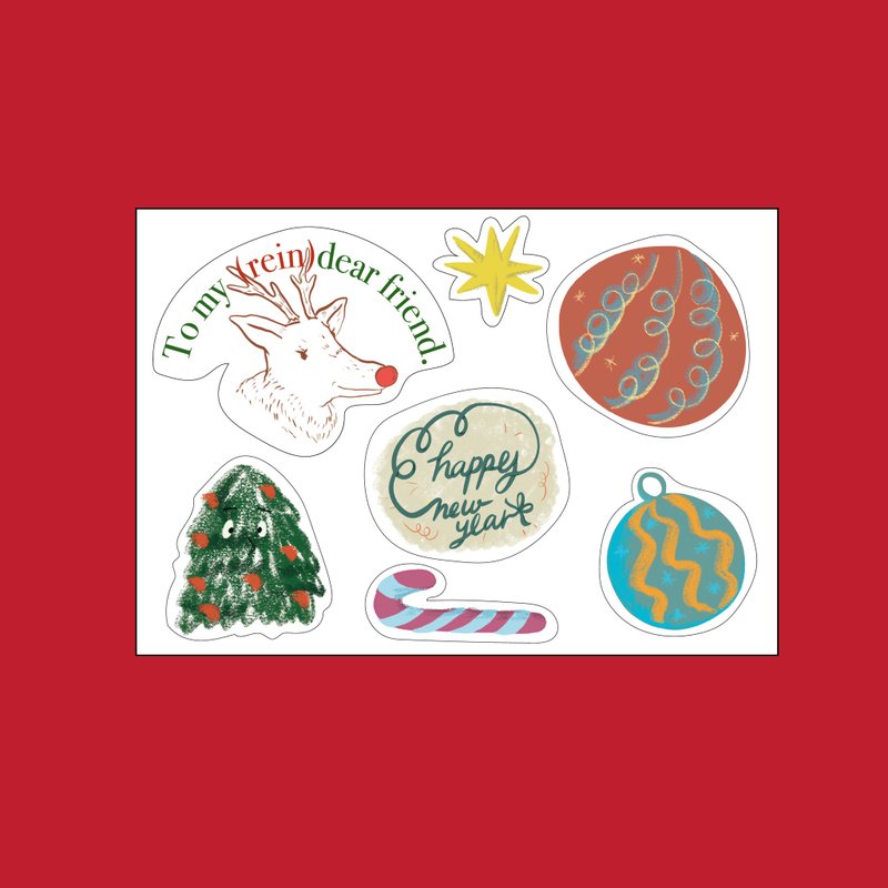 クリスマス・新年 ステッカー - ステッカー・シール - 紙 多色