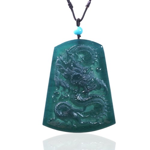 瓔珞珠寶盒 E.L.Jewelry Box 冰種藍水翡翠精雕霸王龍牌項鍊 | 天然翡翠A貨 | 送禮