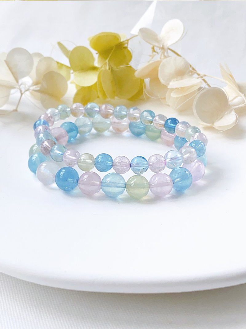 Ice morganite bracelet ||Ice Stone/crystal - Bracelets - Crystal Multicolor