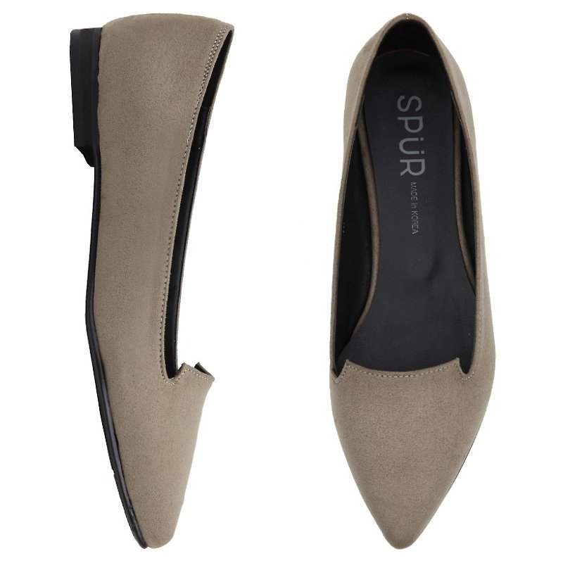 SPUR Cozy point flats HF8095 KHAKI - Women's Oxford Shoes - Genuine Leather Khaki