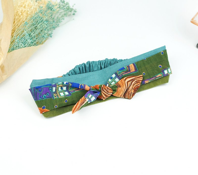 Hairband Headband - เครื่องประดับผม - ผ้าฝ้าย/ผ้าลินิน สีเขียว
