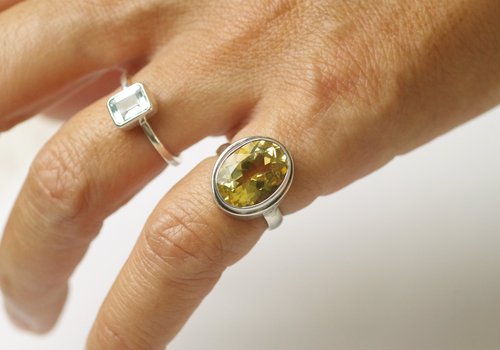 ハンドメイド　シルバーリング　シトリン シトリンのシルバーリング - ショップ bluewaters リング・指輪