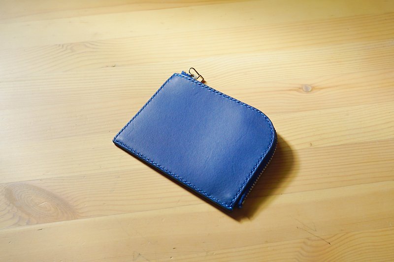 L-shaped coin purse (spot clearing) - Wallets - Genuine Leather Blue
