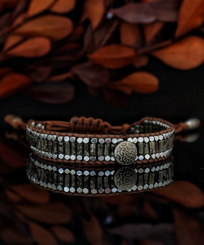 Handmade Pyrite Bracelet - Bracelets - Semi-Precious Stones 