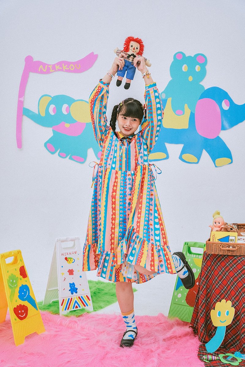 Color Paradise Waist Cake Dress - กระโปรง - ผ้าฝ้าย/ผ้าลินิน หลากหลายสี