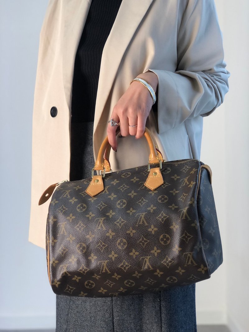 【 日本直送 名牌中古包 】LOUIS VUITTON Speedy 30 Monogram 手提包 棕色 M41526 迷你波士頓包 老花 ejs7u6 - 手提包/手提袋 - 防水材質 咖啡色