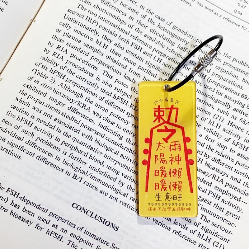 Taoist Spell Acrylic Hanging Deco Key Chain - Charms - Acrylic Yellow