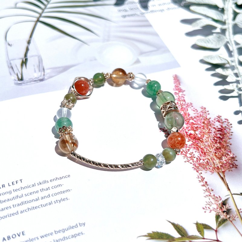 Citrine | Golden Sun | Green Stone| Green Phosphorus | Green Strawberry Quartz | White Quartz - Bracelets - Crystal 