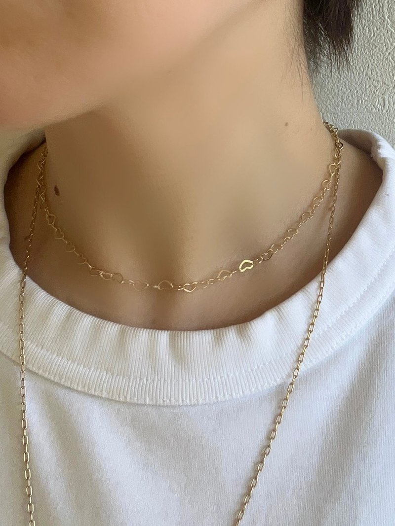 Cute Heart Necklace 14K Gold Fill - Necklaces - Precious Metals Gold