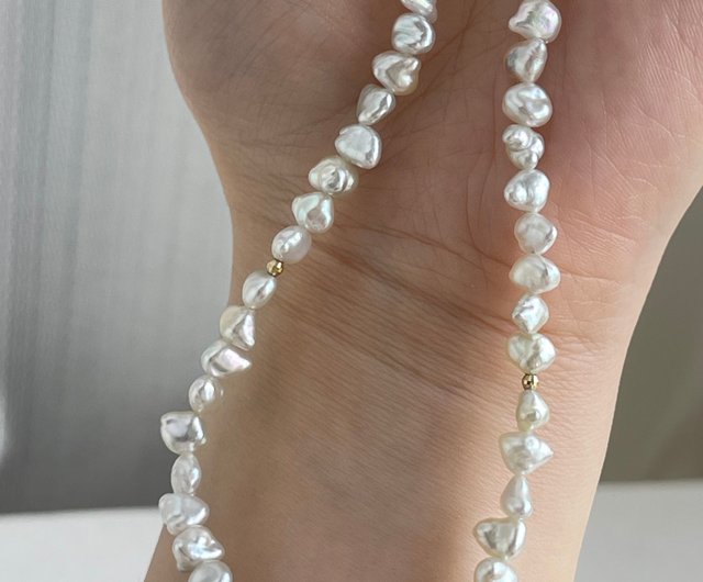 アコヤケシパールネックレス ナチュラルカラー 18金ゴールド