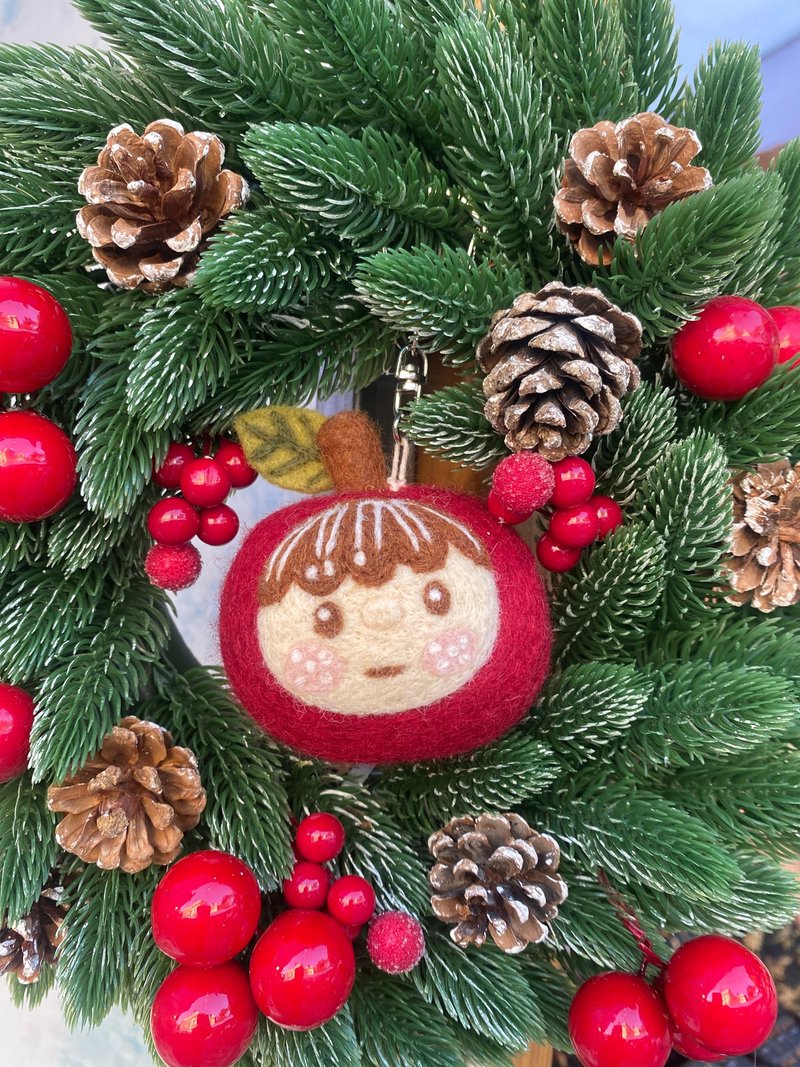 蘋果女孩娃娃 / 鑰匙圈 - 鎖匙扣/鎖匙包 - 陶 紅色