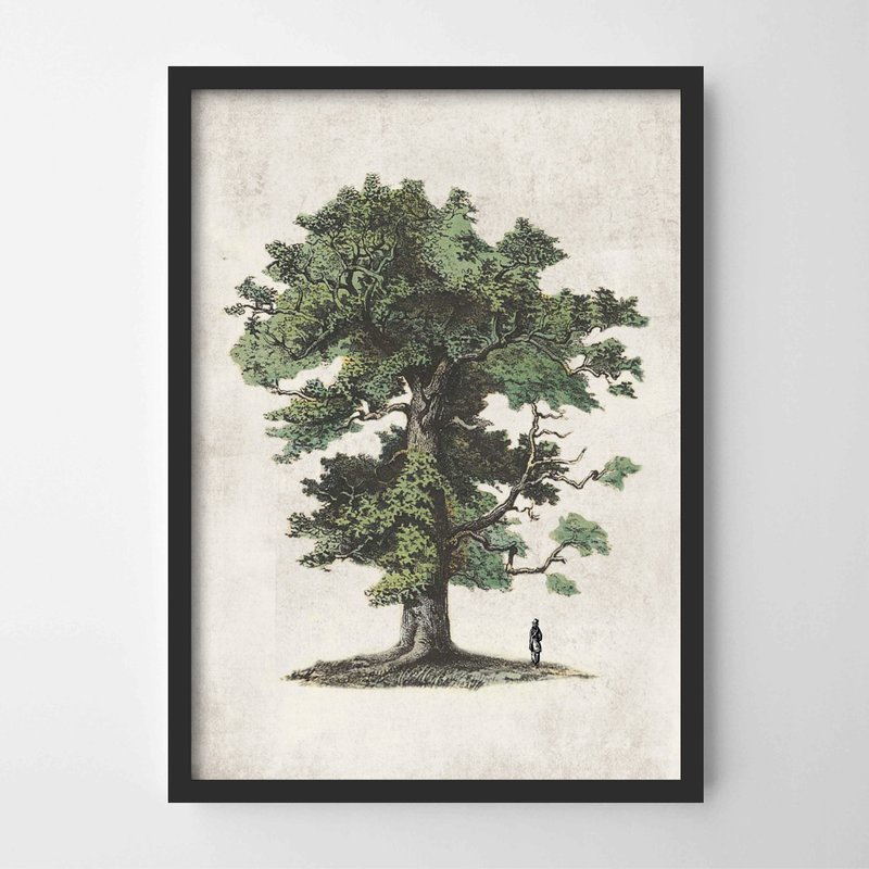 Vintage Tree #2 Painting Decoration Bedroom Bathroom Restaurant Cafe - ของวางตกแต่ง - กระดาษ 