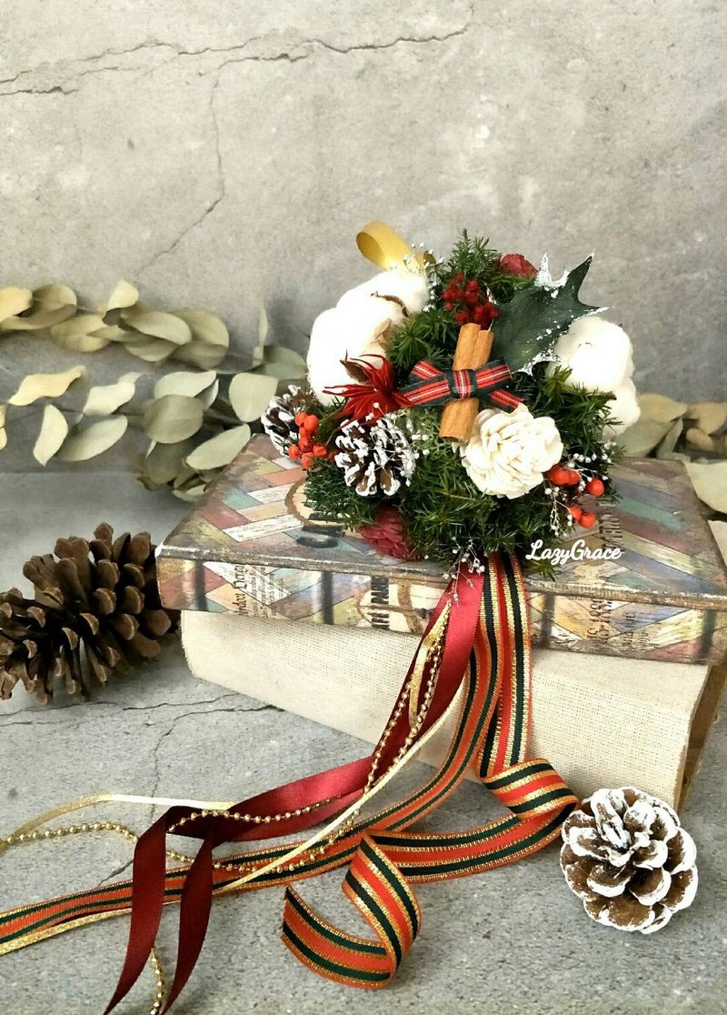【グループ1名】クリスマスフレグランスフラワーボール不滅の花/照明/枯れた花なし/ドライフラワー/クリスマスプレゼント - 華道・生け花教室 - 寄せ植え・花 