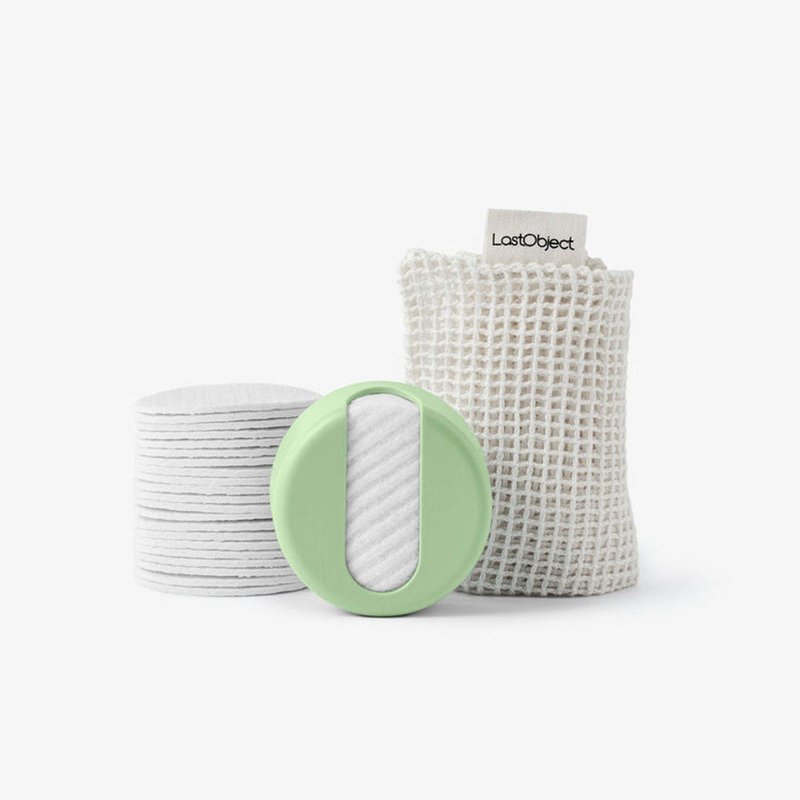 【獨家】LastRound 套裝 翠綠-化妝棉+專用洗潔袋+補充裝*2 - 臉部清潔/洗面乳/卸妝 - 其他材質 綠色