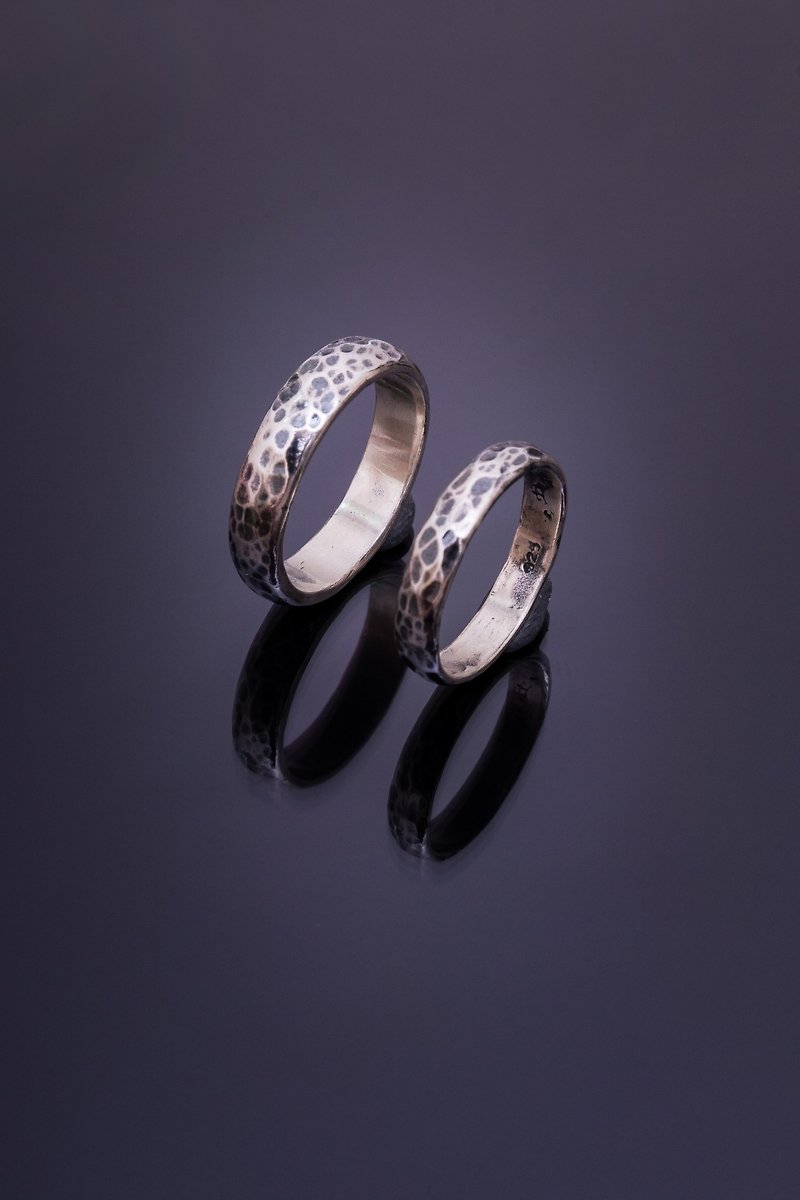 -Trace II-Pair Ring / Ring Ring - Couples' Rings - Sterling Silver Silver