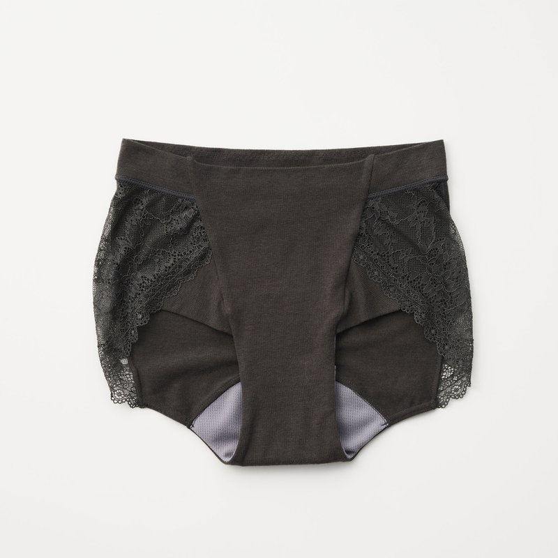 【パッド別売り】ayame　オーガニックコットン　吸水生理パンツ　レース　susu - 女內衣褲 - 棉．麻 黑色